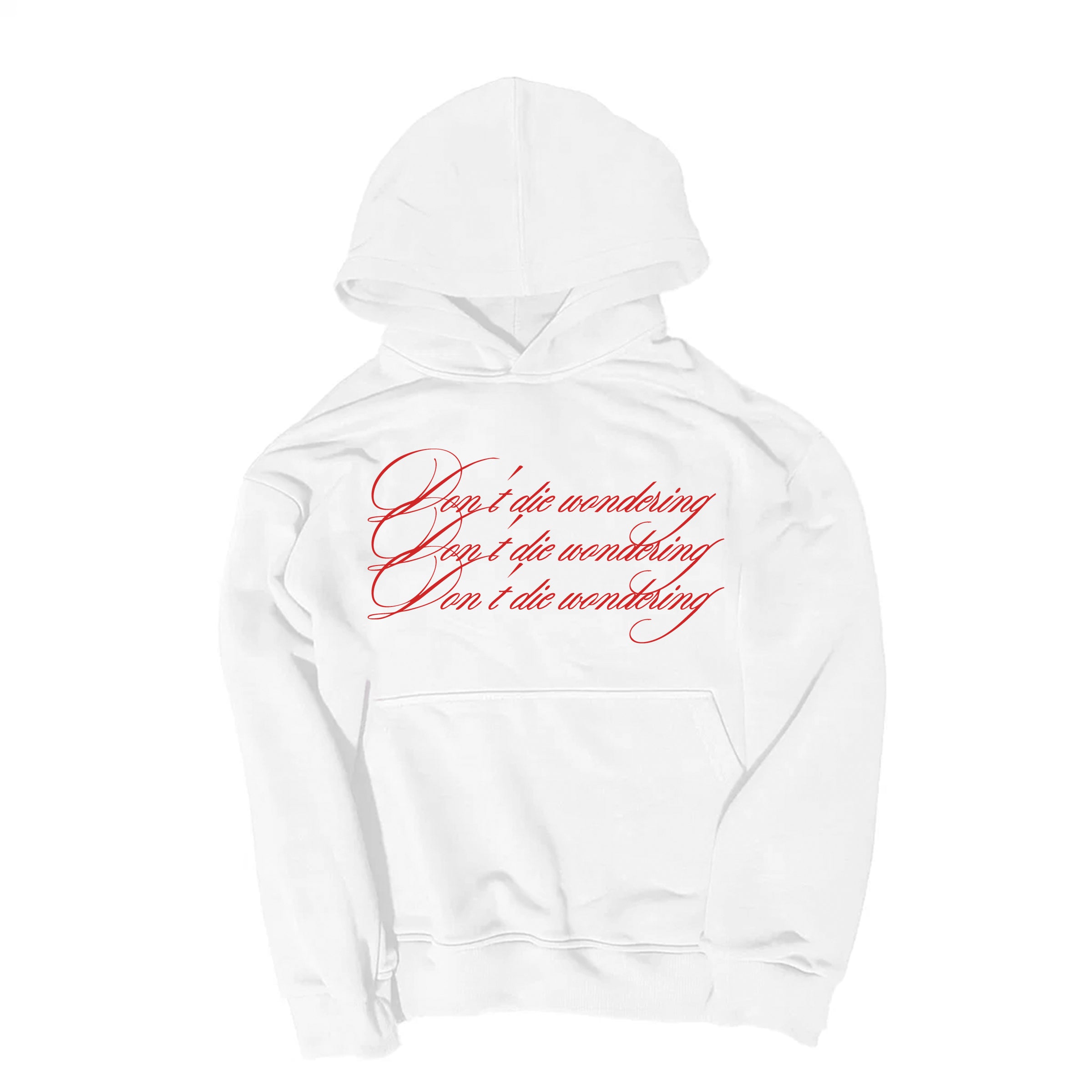 don't die wondering. hoodie