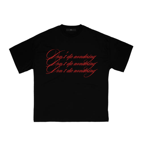 don't die wondering. t-shirt